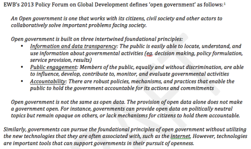 EWB Definition of Open Government